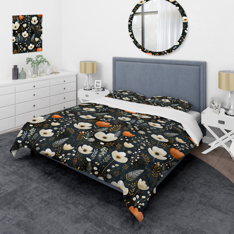 Ensemble de housse de couette Mathyas, Housse de couette pour grand lit et 2 taies décor