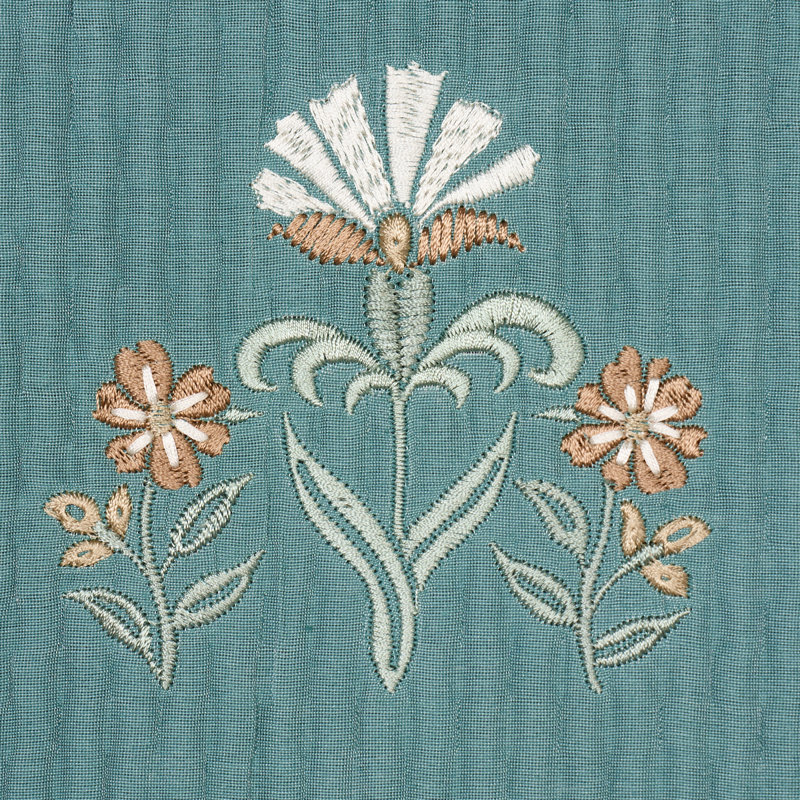 Elmslie Embroidery Fabric, Teal