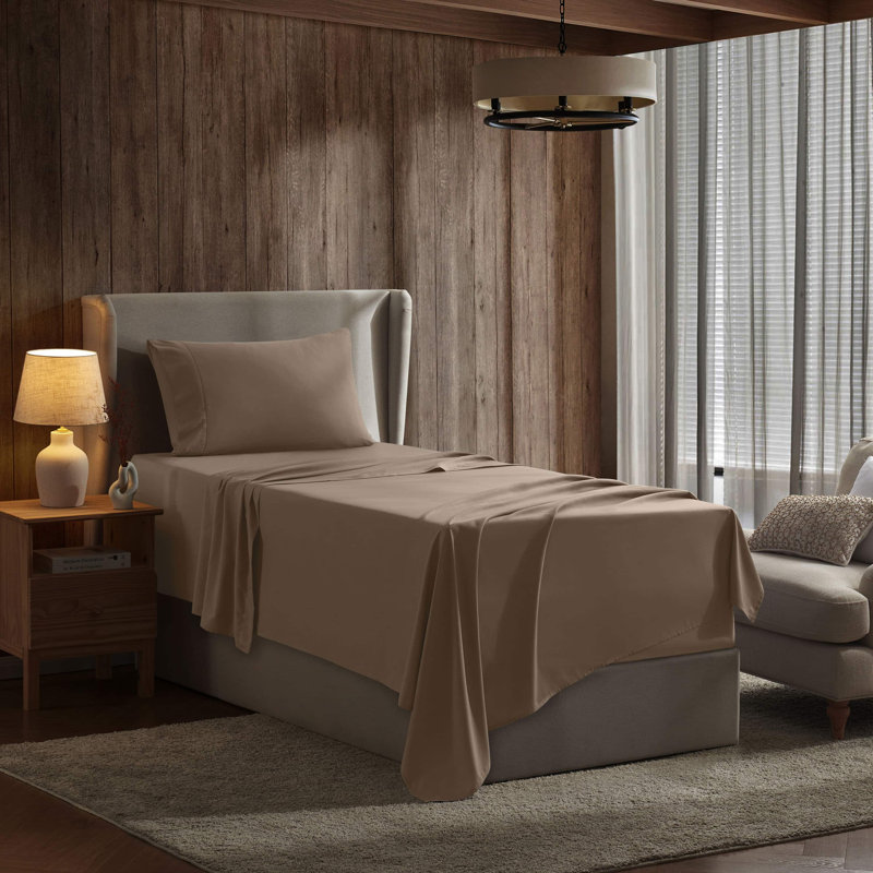 Ensemble de draps en micro-fibre, Simple, Taupe sable