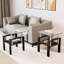 De 2 tables en verre trempé noir avec, une table basse carrée et une extrémité pour les espaces de vie, L 17,57 po x l 17,57 po x H 20,5 po, tables de structure, couche inférieure, table, chambre à coucher, pièce, capacité de chargement-45546550-45546555