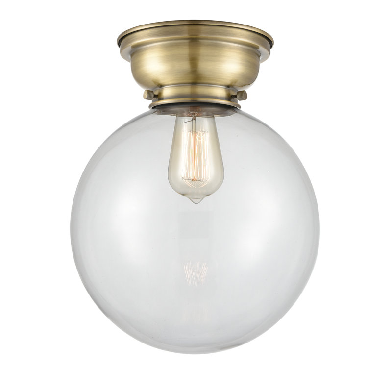 Plafonnier encastré 1 lumière Chippewa, Laiton antique, Transparent, Ampoule DEL 6 watts Vinage