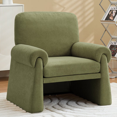 Upholstered Accent Chair with Removable Cushion and Detachable Armrests