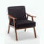 Chaise d'appoint Mid-Century moderne avec velours (noir)-92294275-92294276