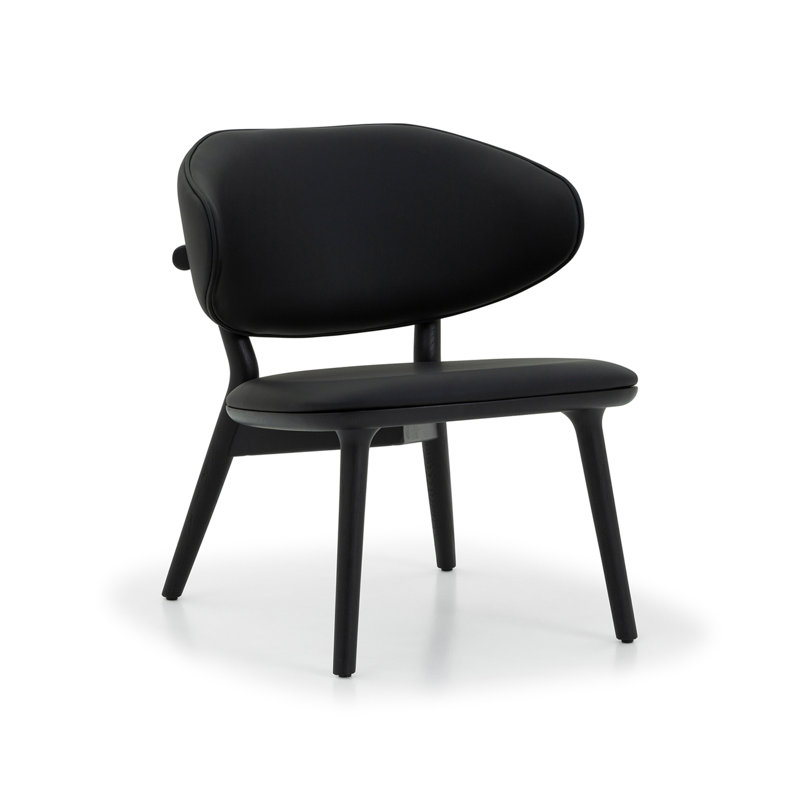 Soren Upholstered Accent Chair, Midnight Vegan Leather, Matte Black