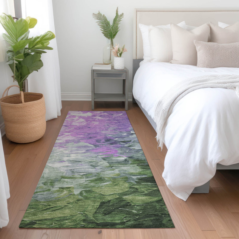 Braearis Purple Washable Indoor-Outdoor Rug - LOOMLAN, 2'3" x 7'6"