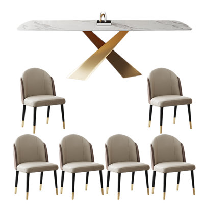 Italian style luxury rectangular dining table sets