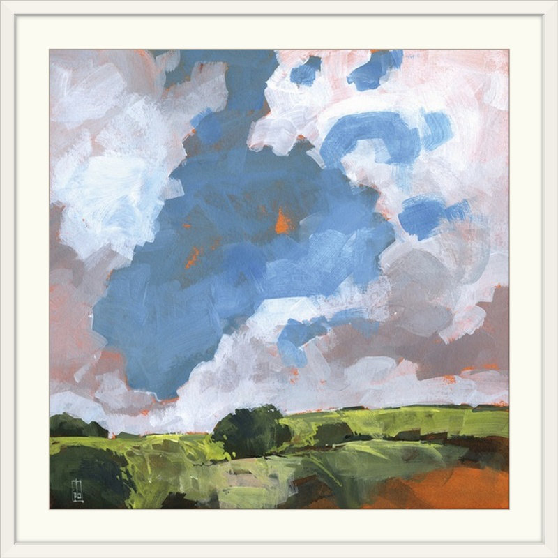 « automne aube », reproduction d’art Paul Bailey, Cadre blanc, H 20" x l 20" x P 1"