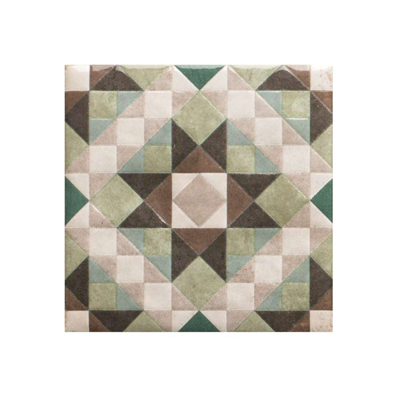 Merida Flor 6" x 6" Glossy Porcelain Tile, Azul