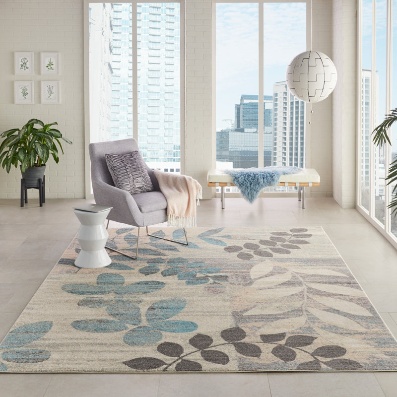 Leeming Floral Indoor Rug, Rectangle 7' x 10'