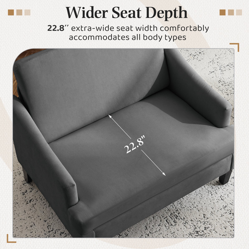  Fauteuil d'appoint surdimensionné 41 "pour salon, chambre à coucher, Gris foncé