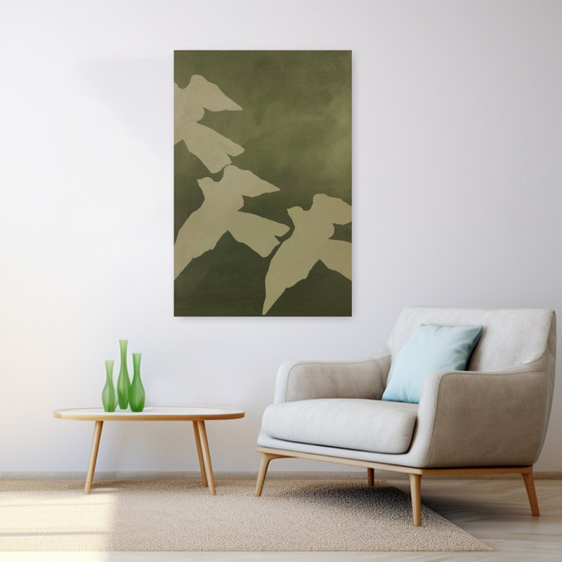 Art contemporain d'oiseaux, H 48 po x l 32 po