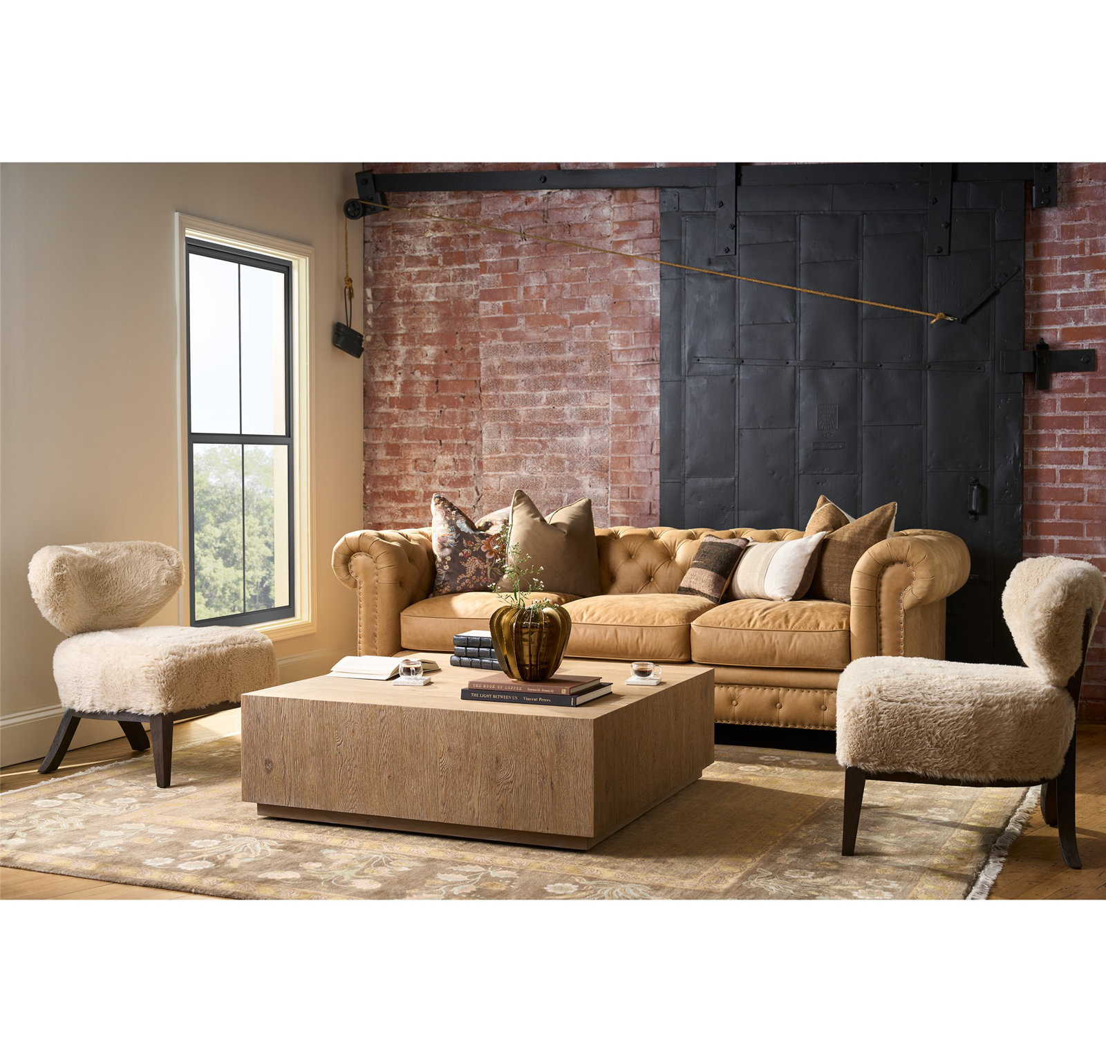 Hayes Berkeley Sofa, Tan Genuine Leather