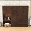 Grand lit escamotable avec armoire de rangement et éclairage DEL-1401233802