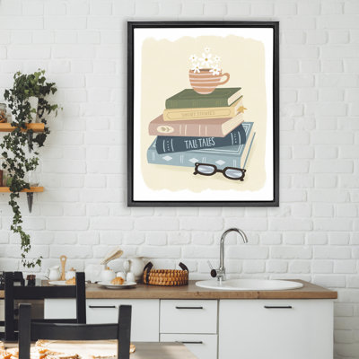 Minimal Book Stack with Glasses Floating Frame, design by Sandra Picco
