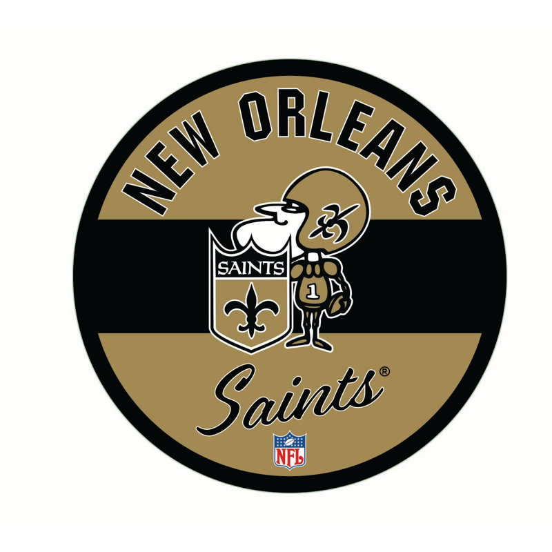 NFL Vintage LED 23" Round Lighted Wall Sign, NFL New Orleans Saints