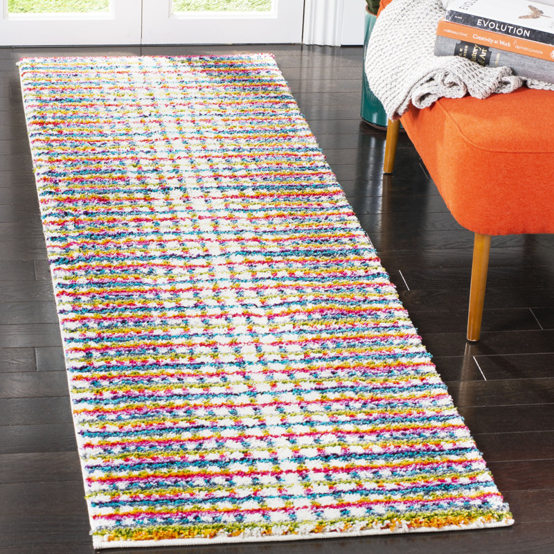 Tapis performance rayé Cleveland, Tapis de couloir 2 pi 3 po x 8 pi