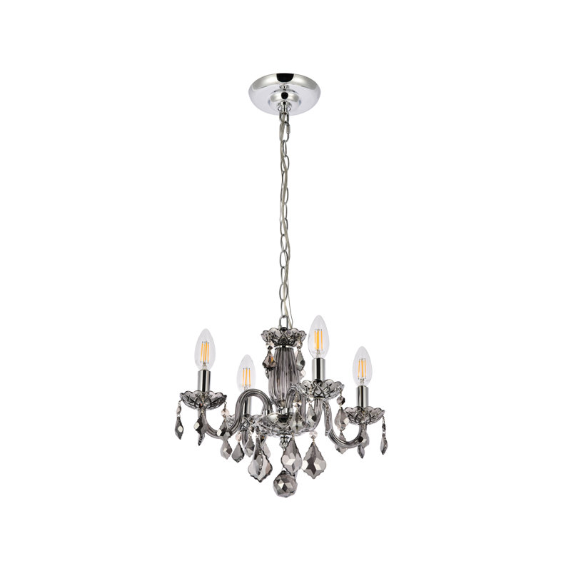 Jaquelin 4 - Light Dimmable Classic / Traditional Chandelier, Silver