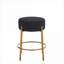 Ensemble de 2 tabourets de bar rembourrés en tissu noir élégant pour cuisine et bar de 24 po de hauteur