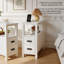 Table d'appoint moderne avec station de recharge et deux tiroirs, idÃ©ale pour le rangement Ã  la chambre Ã  coucher ou au salon-817648136
