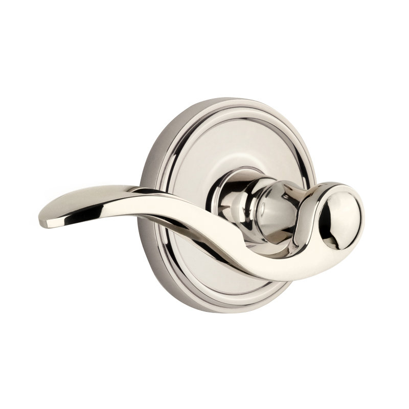 Grandeur Georgetown Rosette Passage with Bellagio Lever, Polished Nickel, Left Handed, 2 3/8"
