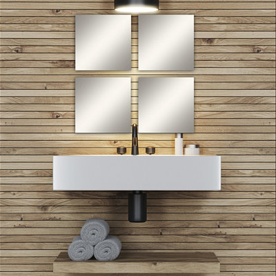Ensemble de miroirs muraux auto-adhésifs 4 pièces
