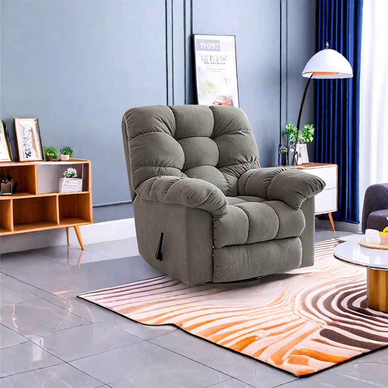 Huebsch Upholstered Recliner, Huebsch Gray Corduroy