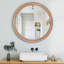 Miroir mural rond avec cadre en bois-2100980977