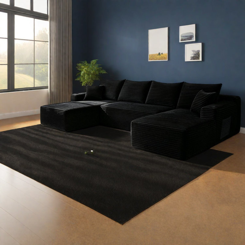 Canapé modulaire à compression en U de 134 pouces pour une maison spacieuse