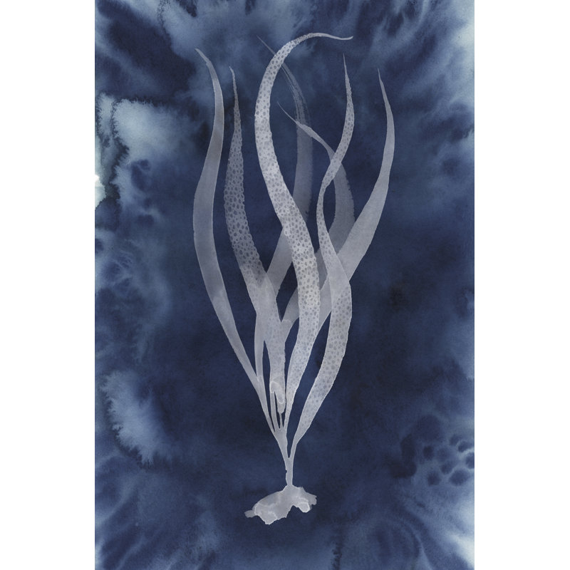 Midnight Kelp I - Wrapped Canvas Painting, 91cm H x 61cm W, Black Floater Frame