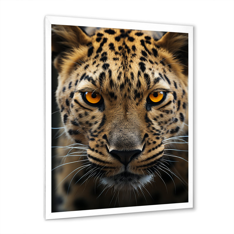 Guépard stoien d'Afrique - impression, H 32 po x l 24 po x P 1 po, Cadre simple blanc