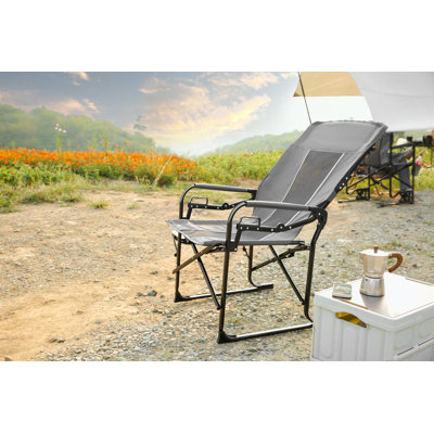 Folding Duty Lawn Chair with Side Table