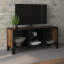 Meuble télé avec meuble télé en bois aggloméré brun rustique et grand meuble télé avec rangement