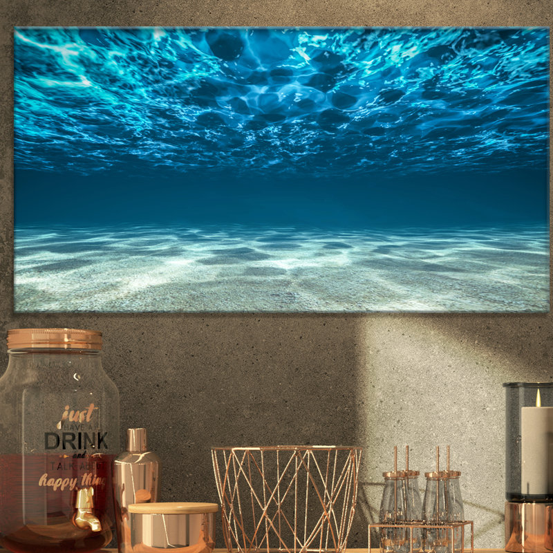 «Ocean Bottom Beneath the Surface», reproduction d'art mural sur toile, H 16 po x l 32 po, Toile tendue, Sans cadre