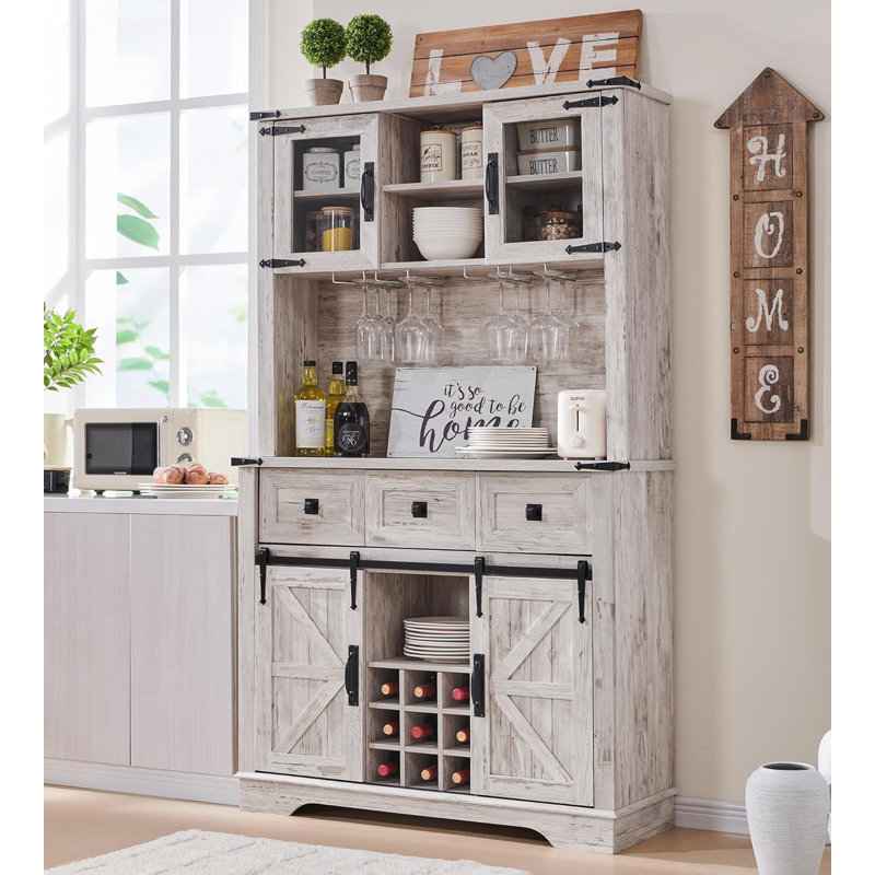 Bar en bois manufacturé Kymbella , Blanc brossé ancien