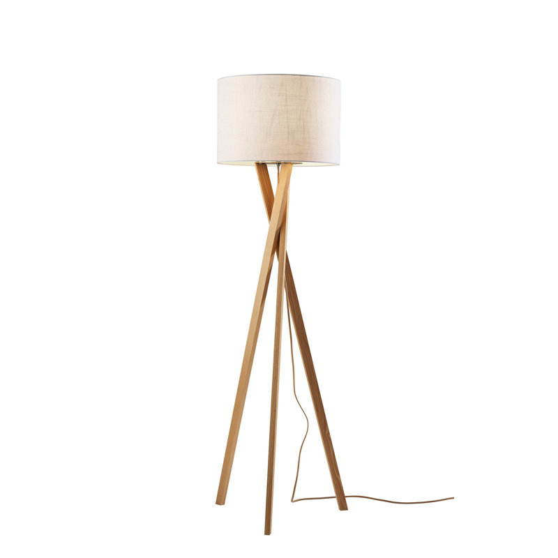 Lampe trépied 63 po Harcourt, Bois naturel