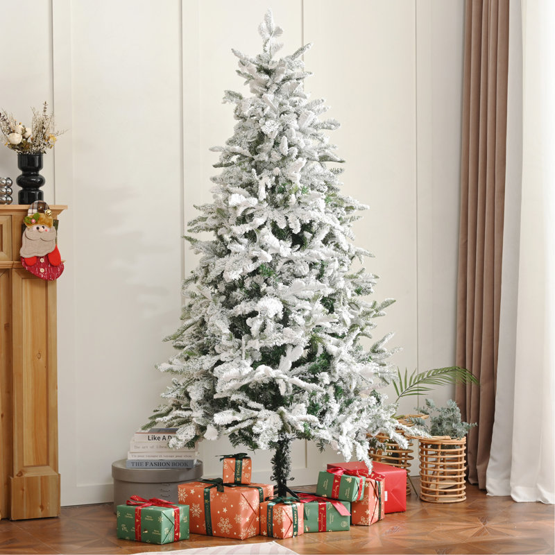Arbre de Noël artificiel enneigé 6 pi, arbre de Noël enneigé enneigé