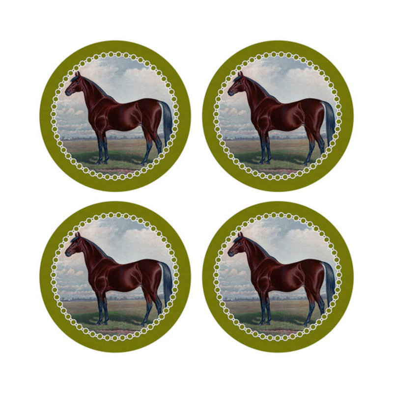 Sous-verres ronds en cuir Chartreuse, Chartreuse