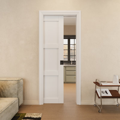 Porte à 3 compartiments de 28 po x 80 po avec serrure noire, porte à gousset solide, pouvant être peinte et imperméable, combinaison pour garde-robe, portes de garde-manger, portes de chambre à coucher
