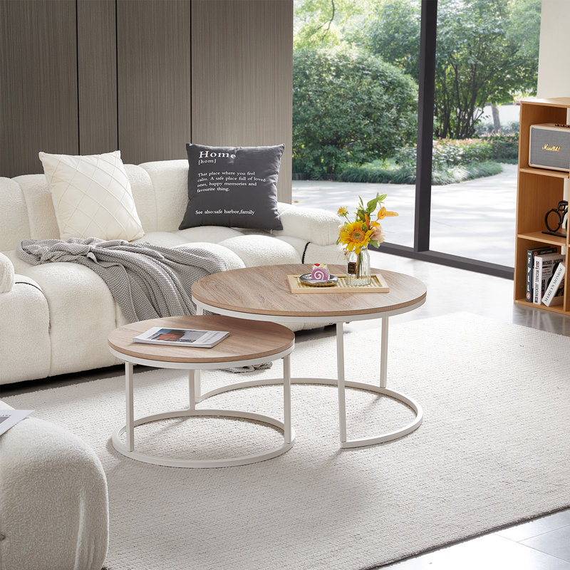 Jaquaya Frame Coffee Table, Oak, White