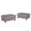 Modern Upholstered Faux Fur Square Ottoman(Set Of 2)-1767243941