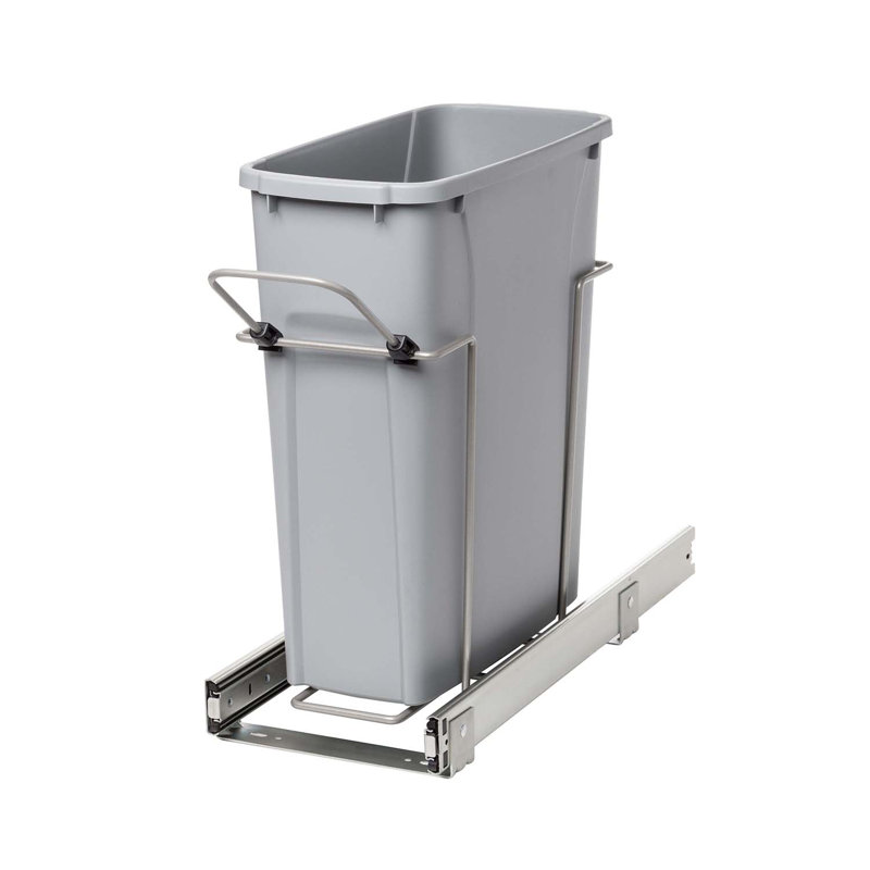 Real Solutions RS-PSW9-1-20-W 20 Qt. Pull Out Trash Can, Grey