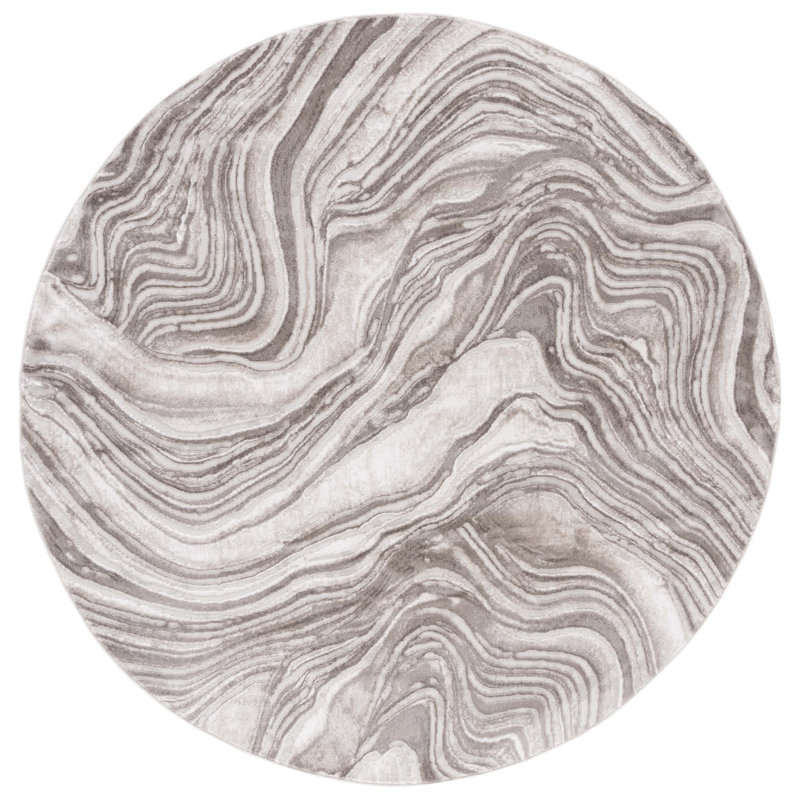 Meadow 500 Performance Abstract Rug, Round 6'7"