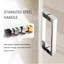 Porte coulissante sans cadre l 68 à 72 po x H 76 po, verre 3/8 po, chrome-128767117