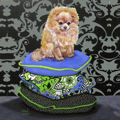 Pomeranian Pillows by Carol Dillon - Wrapped Canvas Print