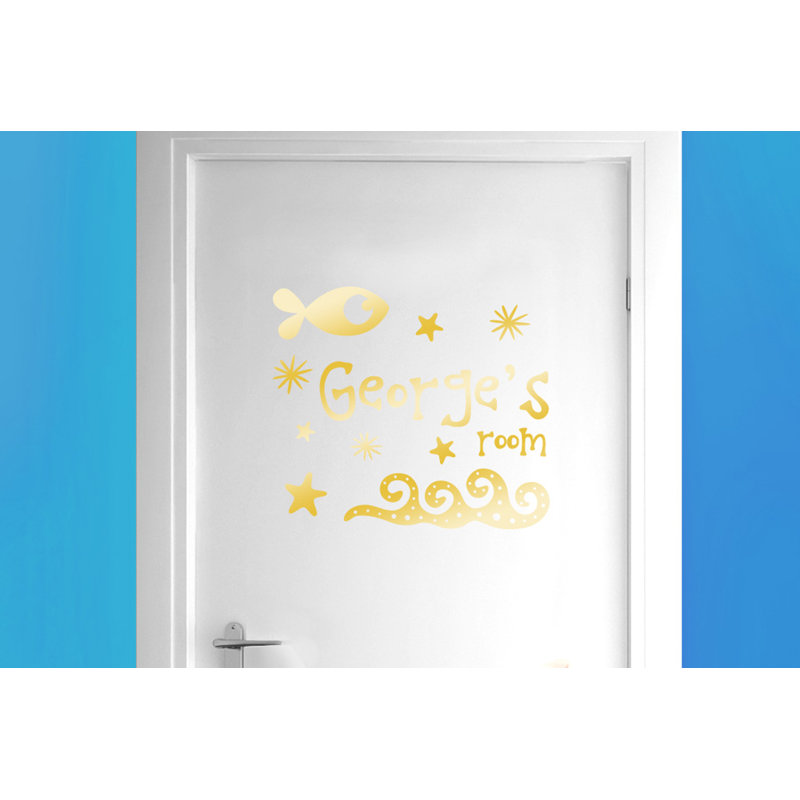 Nautical & Beach Wall Decal, Shiny Gold