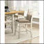 Ensemble de 2 chaises à hauteur de comptoir, siège et dossier rembourrés en tissu de style champêtre décontracté gris