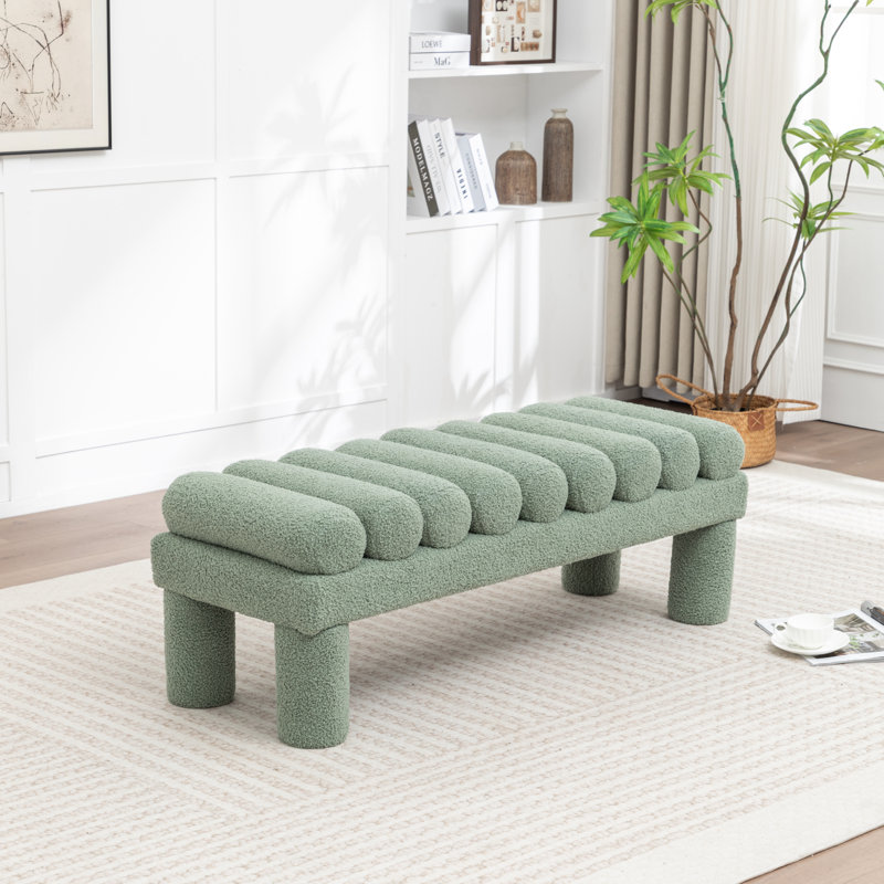 Modern Upholstered Bench, Green