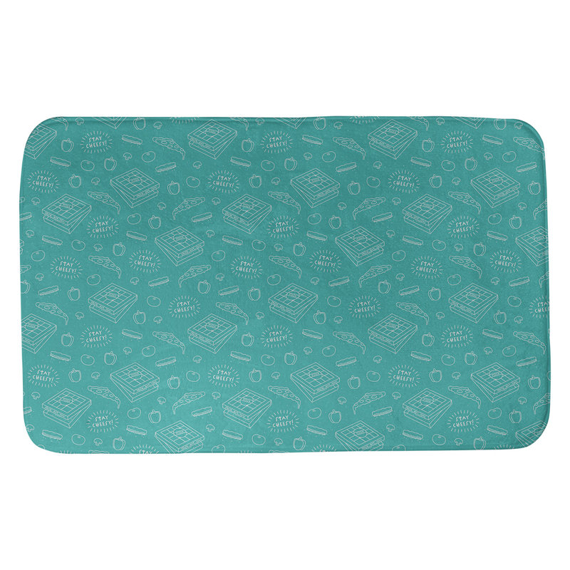 Tapis pour salle de bain Avicia, l 21 po x L 34 po, Bleu sarcelle