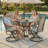 5-piece Patio Dining Set For 4, 4 Swivel Chairs & 42" Round Metal Table With Umbrella Hole, All-weather Outdoor Dining Furniture Set For Deck, Lawn, Backyard & Porch-535140424-535140430