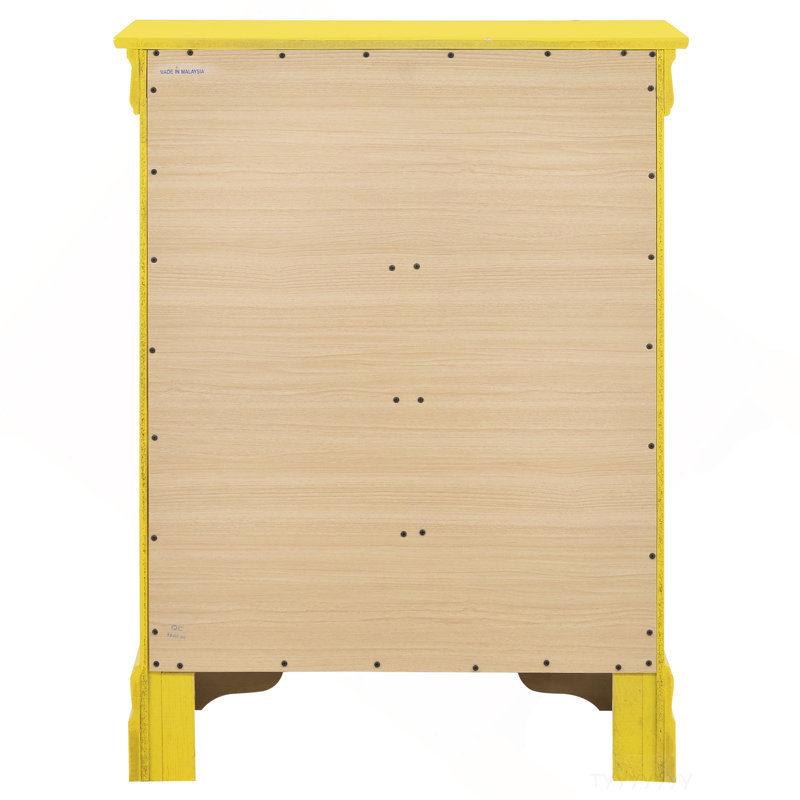 Commode 4 tiroirs Phillipe, jaune, Jaune
